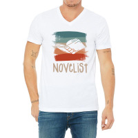 Retro Vintage Novelist Novel Author Long Sleeve T Shirt V-neck Tee | Artistshot