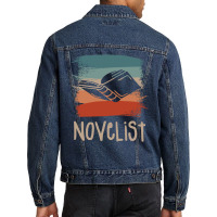 Retro Vintage Novelist Novel Author Long Sleeve T Shirt Men Denim Jacket | Artistshot