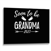 Womens Soon To Be Grandma Est.2021 Pregnancy Announcement T Shirt Metal Print Horizontal | Artistshot