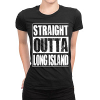 Vintage Straight Outta Long Island New York Gift Ladies Fitted T-shirt | Artistshot