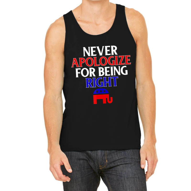 Republican Never Apologize For Being Right Tank Top | Artistshot