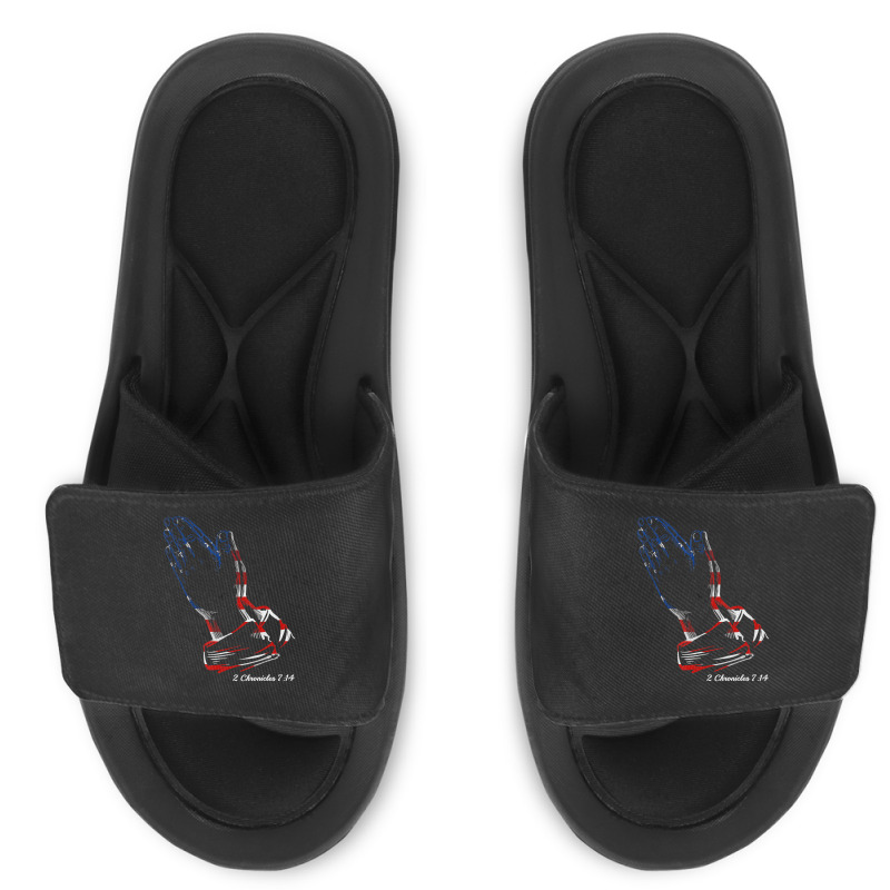 Christians Pray For America 2 Chronicles 714 Praying Hands Slide Sandal | Artistshot