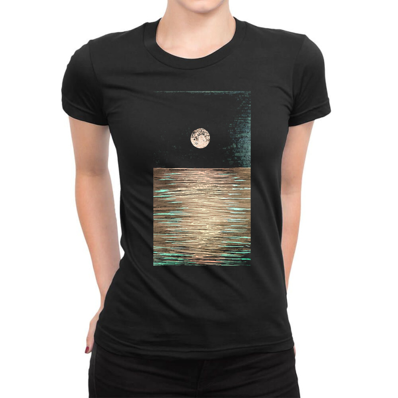 Ocean T  Shirt Moonlit Sea T  Shirt Ladies Fitted T-Shirt by gaetanonolan | Artistshot