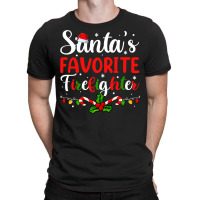 Xmas Santa’s Favorite Firefighter Shirt, Men Merry Christmas Pullove T-shirt | Artistshot