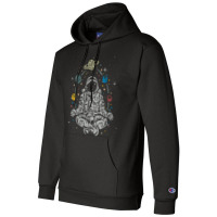 Womens Vintage Lotus Meditating Astronaut Zen Yoga Planets Universe V Champion Hoodie | Artistshot