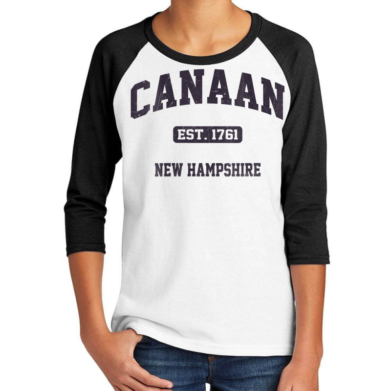 Womens Canaan New Hampshire Nh Vintage State Athletic Style V Neck T S Youth 3/4 Sleeve by xaebushoxaexae | Artistshot