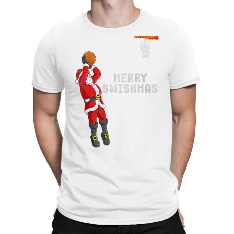 Womens Funny Merry Swishmas Christmas Basketball Player V Neck T Shirt T-Shirt by maecopaharo | Artistshot