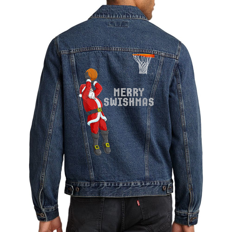 Womens Funny Merry Swishmas Christmas Basketball Player V Neck T Shirt Men Denim Jacket by maecopaharo | Artistshot