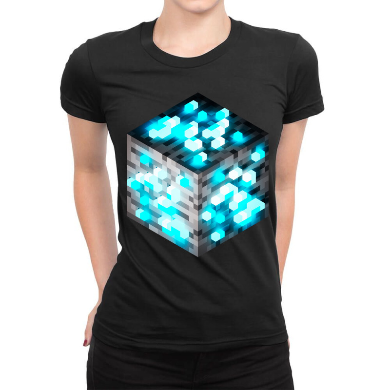 Block Diamond Ore 3d Ladies Fitted T-Shirt by Koenig Bridget | Artistshot