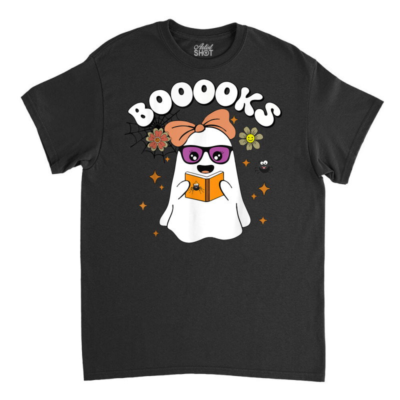 Booooks Ghost Read Library Books Halloween Teacher Shirt Classic T-shirt by Fashzilla | Artistshot