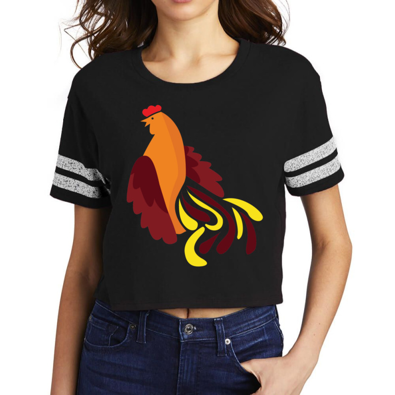 Ayamhutan Red Bird, Color Chicken Scorecard Crop Tee by cm-arts | Artistshot