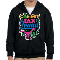 Commit Tax Fraud Taxpayer Evasion Squad Purple Dinosaur Youth Zipper Hoodie | Artistshot