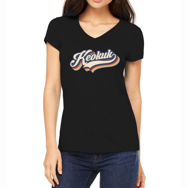 I Love Keokuk City Usa Retro Vintage Women's V-Neck T-Shirt by HydraAntBoxing | Artistshot