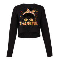 English Language Learner Teacher One Thankful Thanksgiving Cropped Sweater | Artistshot