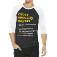 Cyber Security Expert Definition Distressed Computer Geek 3/4 Sleeve Shirt | Artistshot