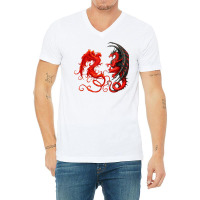 Rising Phoenix Fire And Dragon T Shirt V-neck Tee | Artistshot