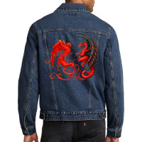 Rising Phoenix Fire And Dragon T Shirt Men Denim Jacket | Artistshot