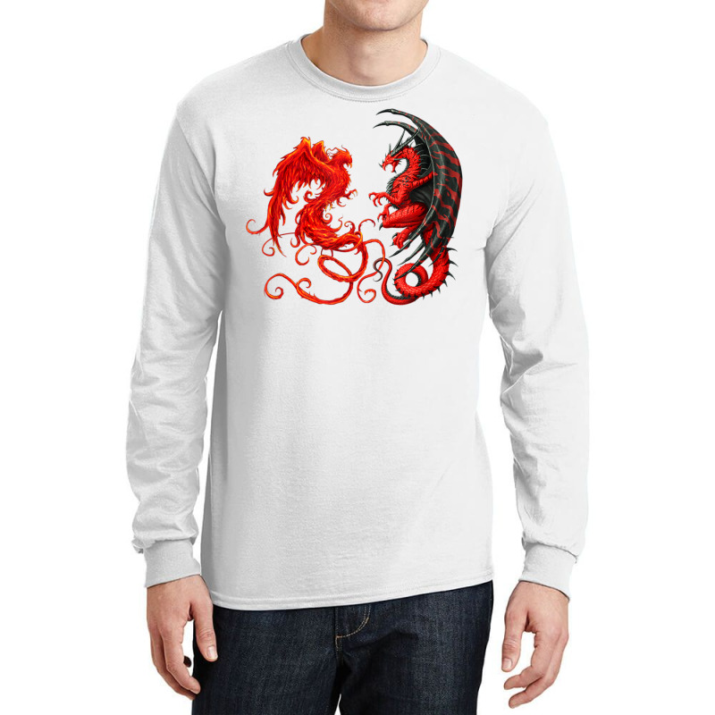 Rising Phoenix Fire And Dragon T Shirt Long Sleeve Shirts by hin | Artistshot