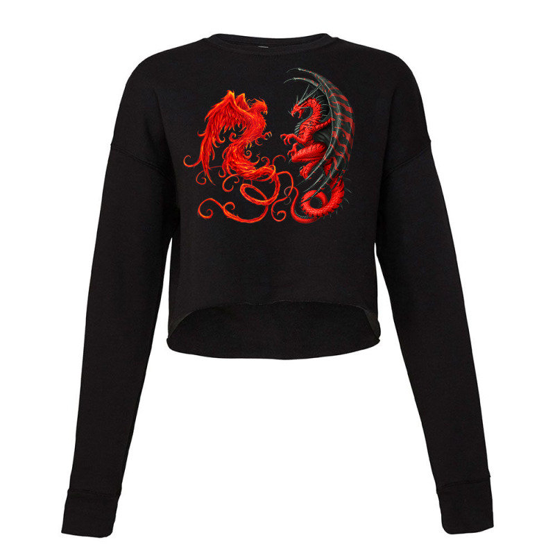 Rising Phoenix Fire And Dragon T Shirt Cropped Sweater by hin | Artistshot