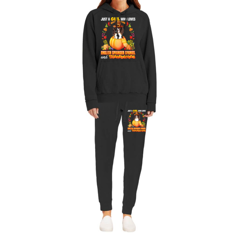 Just A Girl Who Loves English Springer Spaniel Thanksgiving Hoodie & Jogger set by Queens | Artistshot