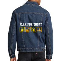 Excavator Heavy Equipment Operator Plan For Today Men Denim Jacket | Artistshot