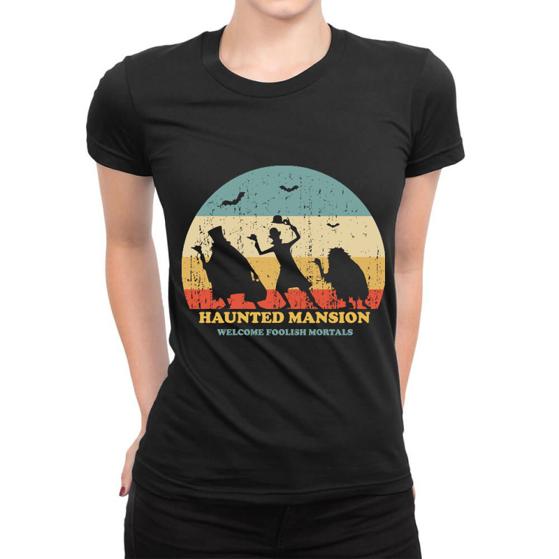 Haunted Mansion Vintage Retro Sunset Ladies Fitted T-Shirt by Kosdapen517 | Artistshot