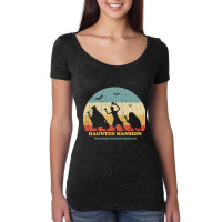 Haunted Mansion Vintage Retro Sunset Women's Triblend Scoop T-shirt | Artistshot