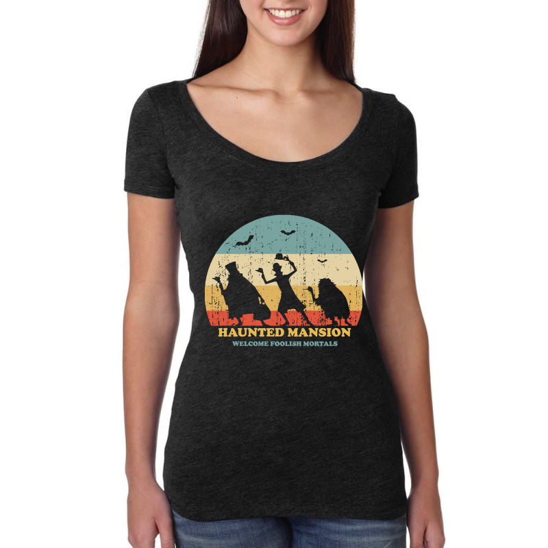 Haunted Mansion Vintage Retro Sunset Women's Triblend Scoop T-shirt by Kosdapen517 | Artistshot