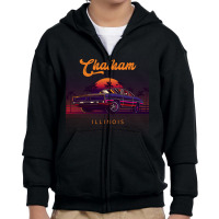 Chatham Illinois Retro Vintage 80s 90s Muscle Cars Retrowave Aesthetic Youth Zipper Hoodie | Artistshot