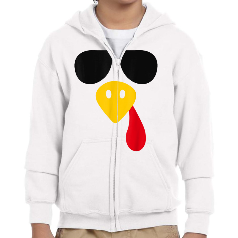 Funny Cool Turkey Face  Sunglasses Thanksgiving Day Youth Zipper Hoodie by ASHLEE90 | Artistshot