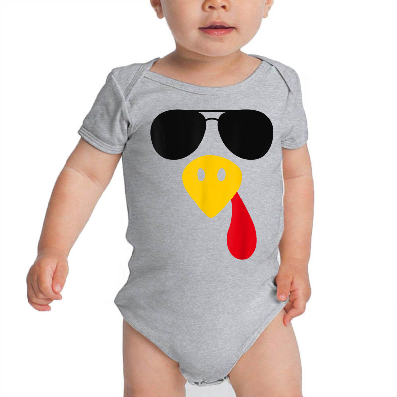 Funny Cool Turkey Face  Sunglasses Thanksgiving Day Baby Bodysuit by ASHLEE90 | Artistshot