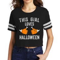 This Girl Loves Happy Halloween Costume Funny For Women Scorecard Crop Tee | Artistshot