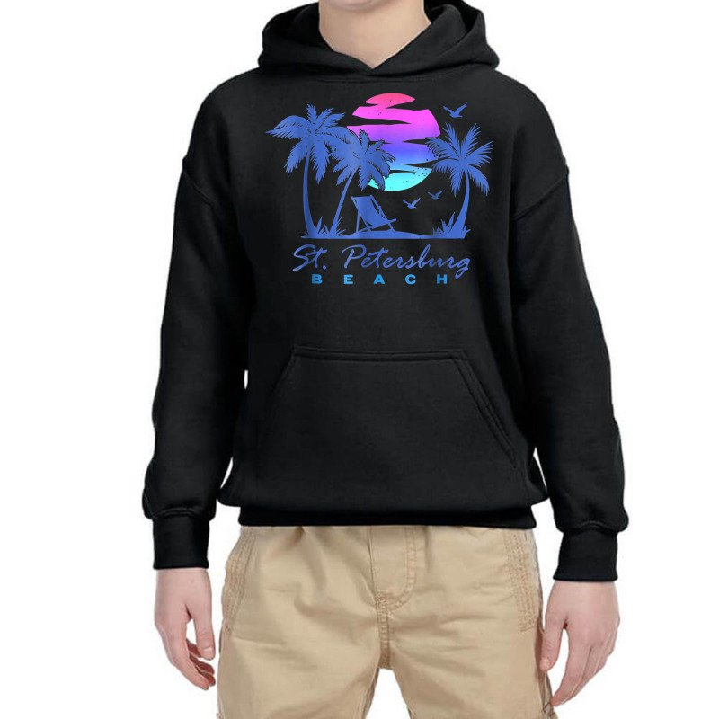 St. Petersburg Beach St Pete Florida Vacation Vintage Sunset Youth Hoodie by Queens | Artistshot