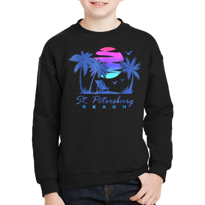 St. Petersburg Beach St Pete Florida Vacation Vintage Sunset Youth Sweatshirt by Queens | Artistshot