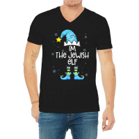 Happy Christmukkah Jewish I'm The Jewish Elf Christmas Xmas V-neck Tee | Artistshot