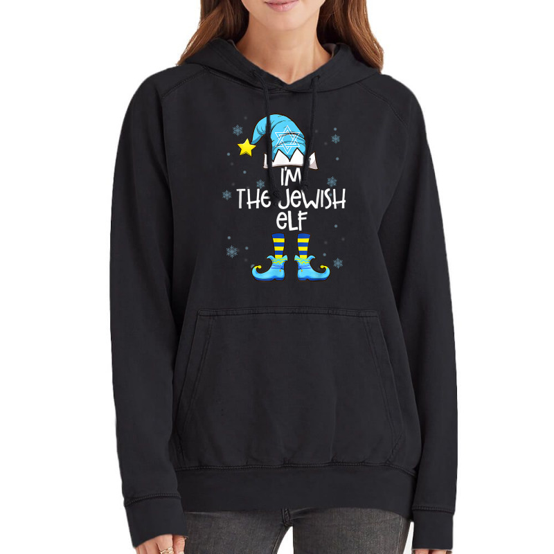 Happy Christmukkah Jewish I'm The Jewish Elf Christmas Xmas Vintage Hoodie | Artistshot