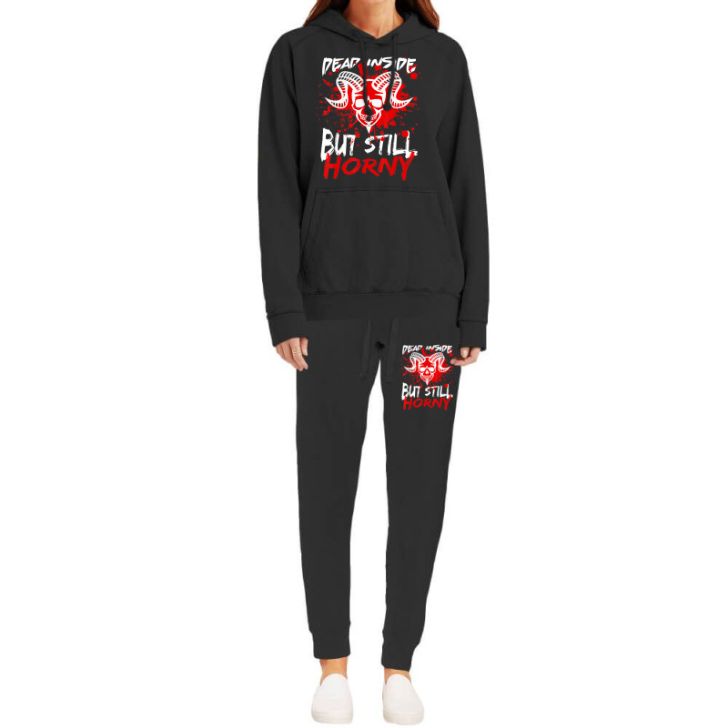 Dead Inside But Still Horny Skull Hoodie & Jogger Set | Artistshot