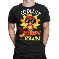 Funny Thanksgiving Day Boys Kids Girl Coolest Turkey In Town T-shirt | Artistshot