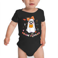 Groovy Halloween Creep It Real Funny Ghost Reading Baby Bodysuit | Artistshot