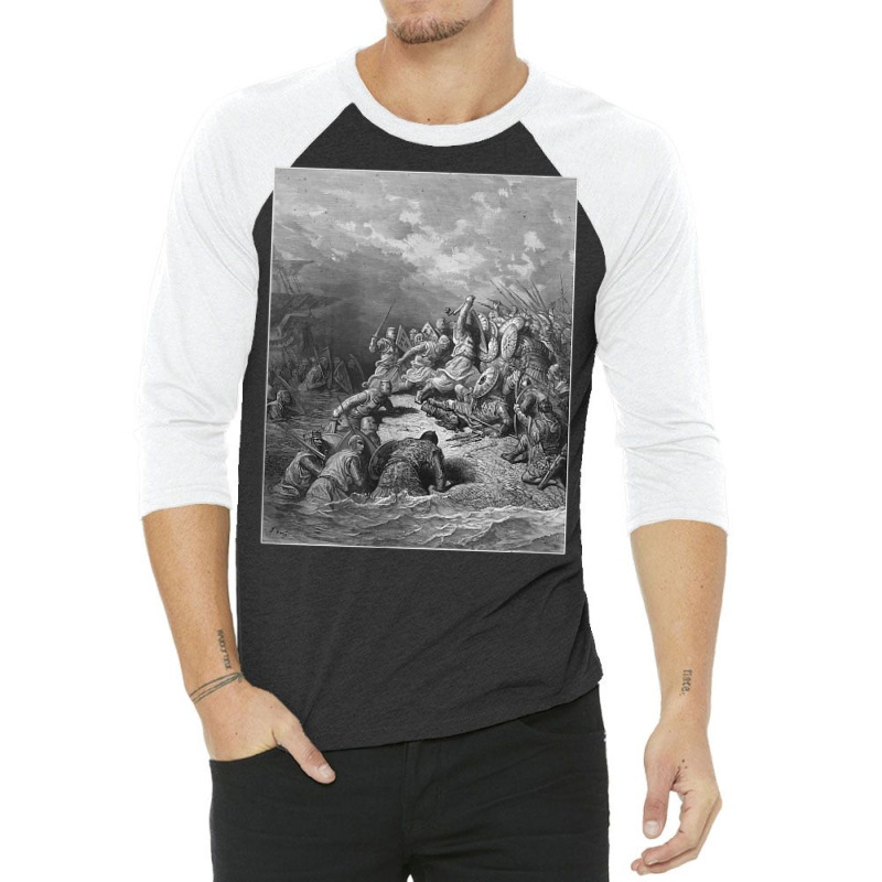 Gustave Doré History Of The Crusades Battle Scene In Jaffa 3/4 Sleeve Shirt | Artistshot