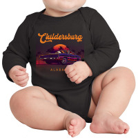 Childersburg Alabama Retro Vintage 80s 90s Muscle Cars Retrowave Aesth Long Sleeve Baby Bodysuit | Artistshot