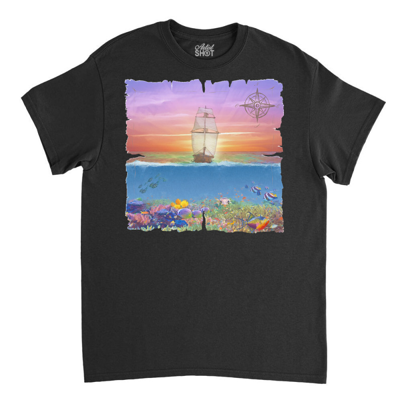 Sailing Ship T  Shirt Sunset Sail T  Shirt Classic T-shirt | Artistshot