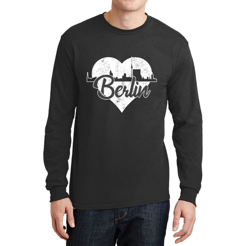 Retro Berlin Germany Skyline Heart Distressed Long Sleeve Shirts | Artistshot