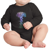 Dna Tree Life Earth Genetics Biologist Science Gift Long Sleeve Baby Bodysuit | Artistshot