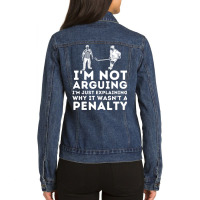 Explaining Why It Wasn't A Penalty Ice Hockey Player Ladies Denim Jacket | Artistshot