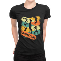 Retro Parkour For Boys Silhouette Vintage Free Running Ladies Fitted T-shirt | Artistshot