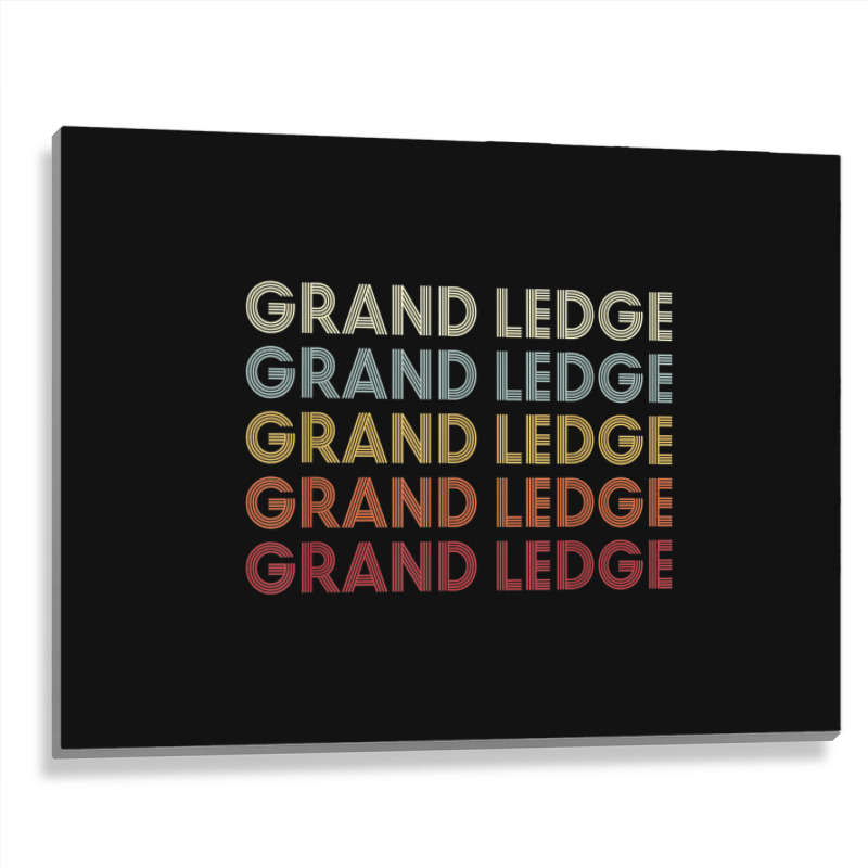 Grand Ledge Michigan Grand Ledge Mi Retro Vintage Text Metal Print Horizontal | Artistshot