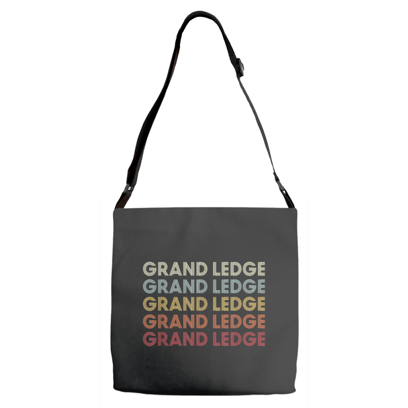 Grand Ledge Michigan Grand Ledge Mi Retro Vintage Text Adjustable Strap Totes | Artistshot