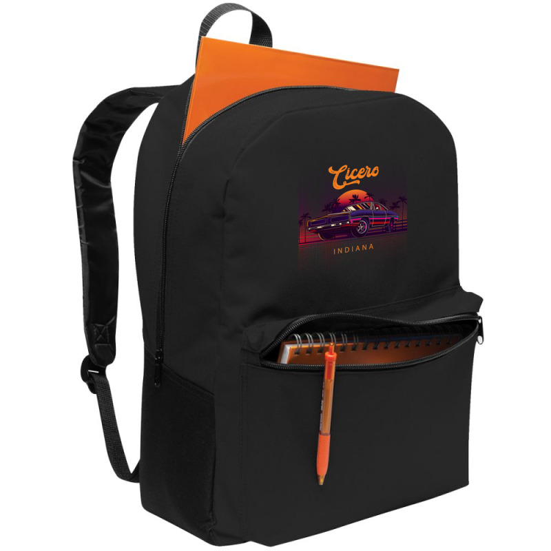 Cicero Indiana Retro Vintage 80s 90s Muscle Cars Retrowave Aesthetic Backpack | Artistshot