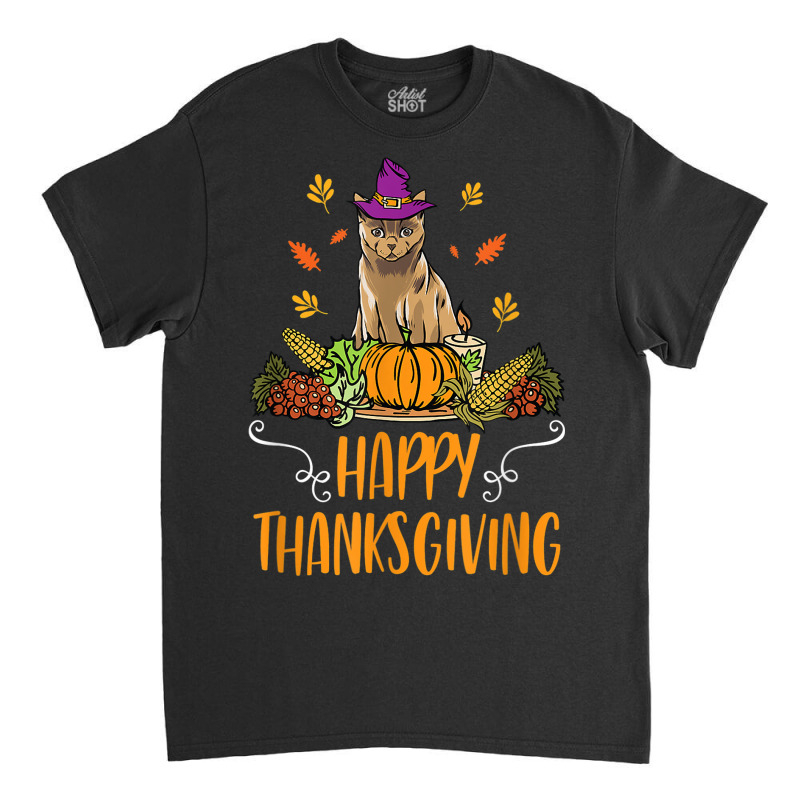 Happy Thanksgiving Cat Clothing Gift Funny Thanksgiving Day Classic T-shirt | Artistshot